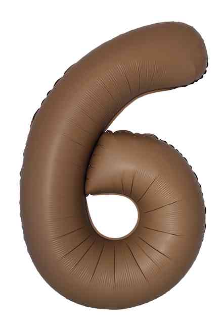 Шар фольга Цифра 40"Fm Slim Шоколад Матовый "6" (упак)
