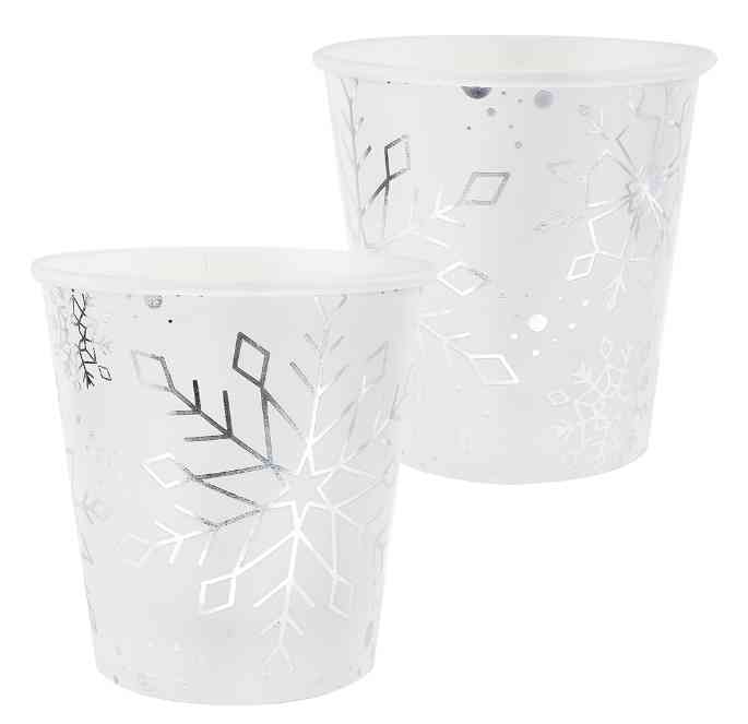 НГ Стаканы бумажные Снежинки Металлик 250мл (уп6) ВВ