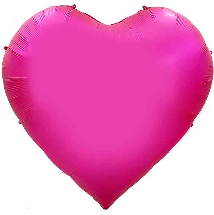 Шар фольга без рисунка 63"ВЗ Сердце Сатин Фуксия Fuchsia