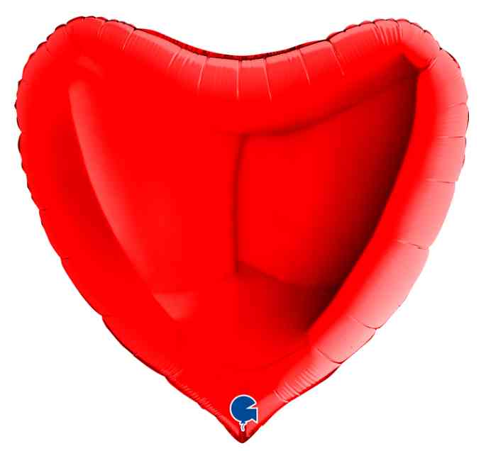 Шар фольга без рисунка 36"GR Сердце металлик Красный