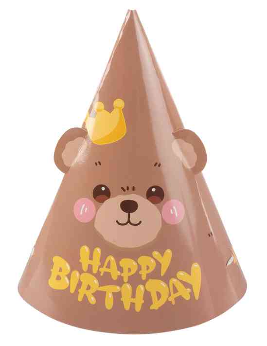 Колпак бумажный Мишка Коричневый (уп6) ВВ