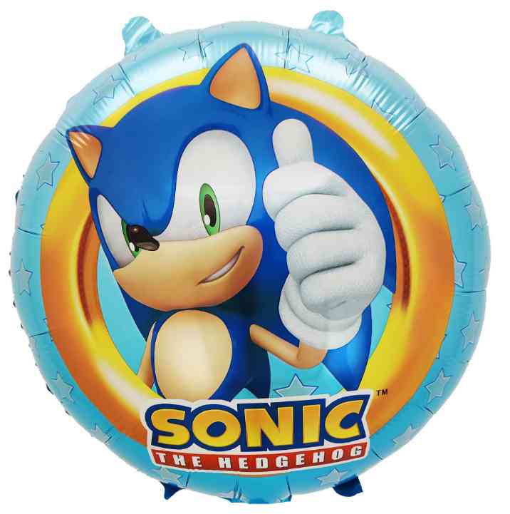 Шар фольга с рисунком 18"FL Круг Ежик Аниме Дизайн №1 Синий