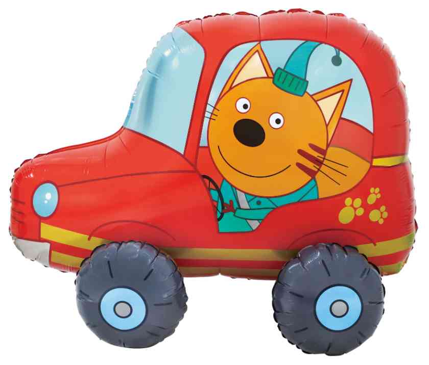 Шар фольга фигура AIR Три Кота Компот в машинке 29" 74смFL (упак)