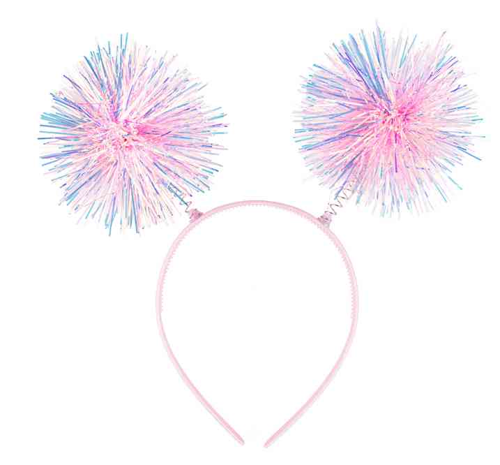 Ободок Пушистые шарики Розовый Хамелеон 22х21см ВВ