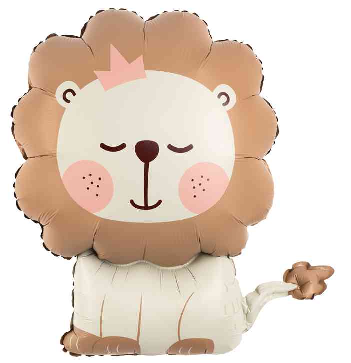 Шар фольга фигура Львенок Бежевый Сатин 30" 76смFL (упак)