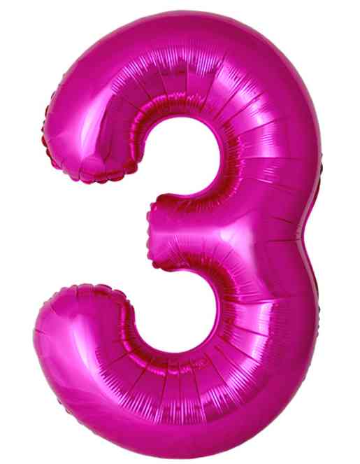 Шар фольга Цифра 40"Fm Slim Фуксия Fuchsia "3" (упак)