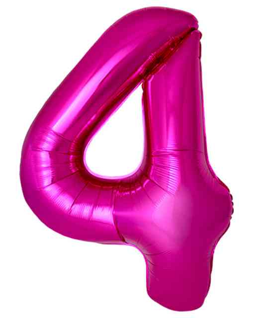 Шар фольга Цифра 40"Fm Slim Фуксия Fuchsia "4" (упак)