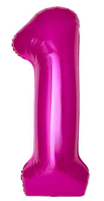 Шар фольга Цифра 40"Fm Slim Фуксия Fuchsia "1" (упак)
