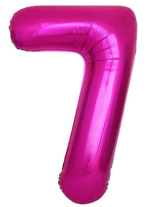 Шар фольга Цифра 40"Fm Slim Фуксия Fuchsia "7" (упак)