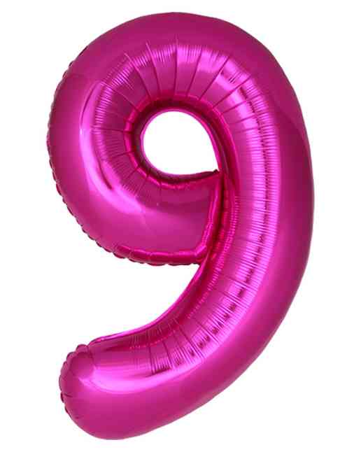 Шар фольга Цифра 40"Fm Slim Фуксия Fuchsia "9" (упак)