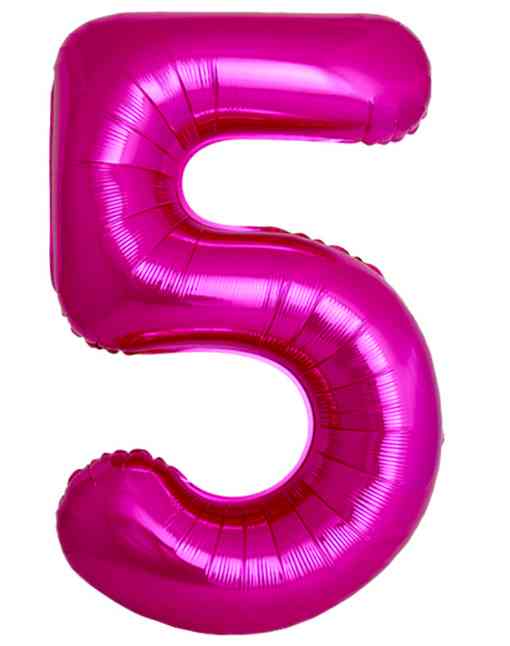 Шар фольга Цифра 40"Fm Slim Фуксия Fuchsia "5" (упак)