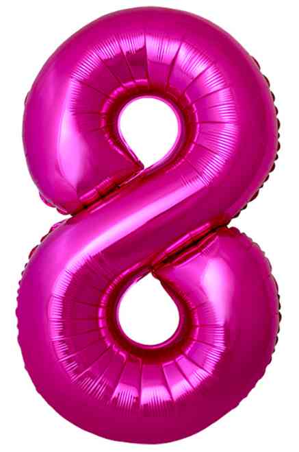 Шар фольга Цифра 40"Fm Slim Фуксия Fuchsia "8" (упак)