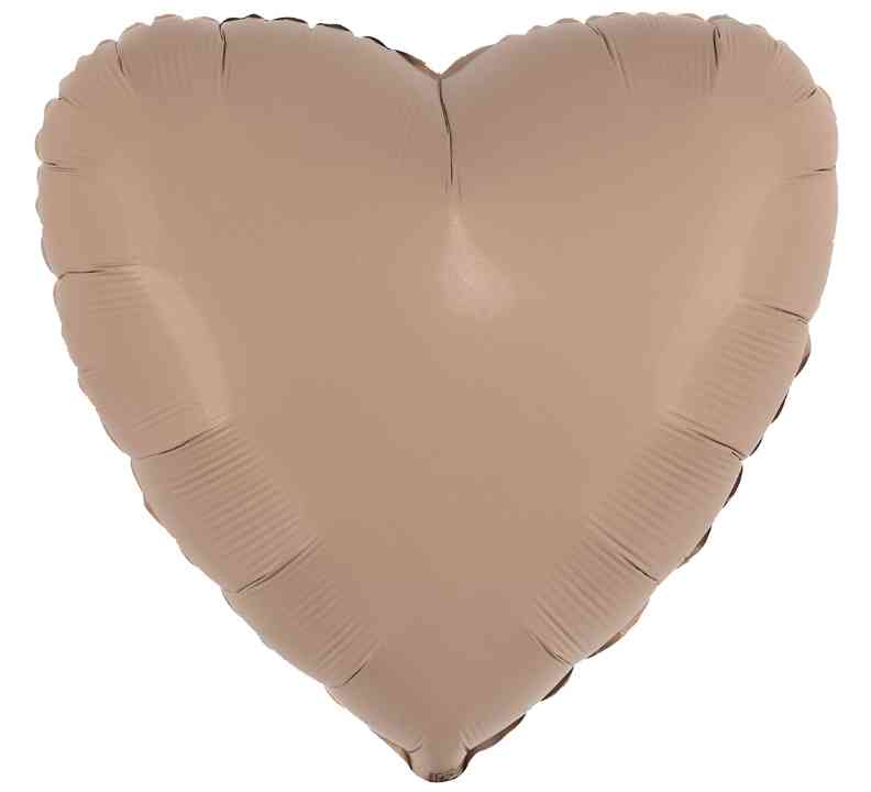 Шар фольга без рисунка 18" Fm сердце сатин Какао Ретро