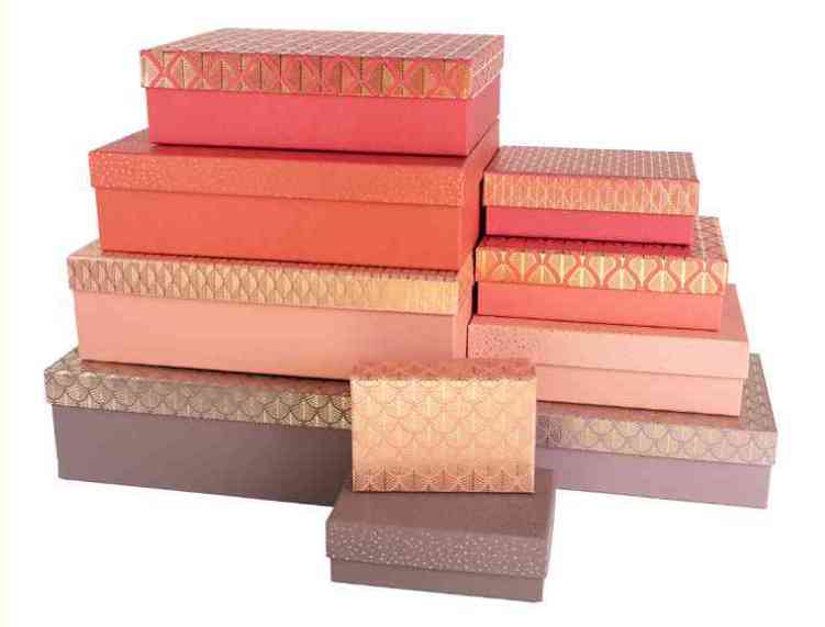 Коробка прямоугольник 33х23х9см Стильный декор Ассорти Металлик ДБ