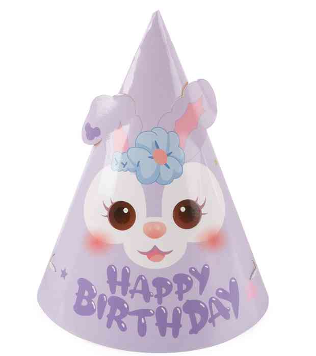 Колпак бумажный Объемные ушки Зайка Сиреневый (уп6) ВВ