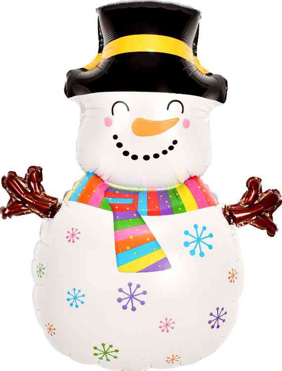 НГ Шар фольга фигура Снеговик в ярком шарфе 34" 86смFL (упак)