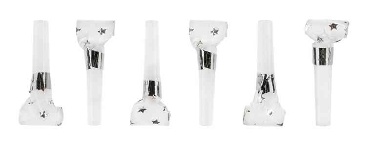 Язык-гудок Звезды Люкс БелыйСеребро Металлик ВВ (уп6)