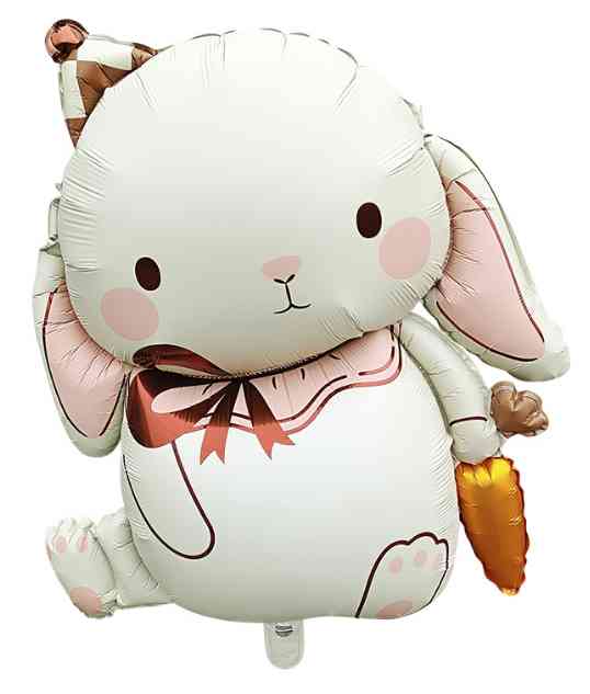 Шар фольга фигура Зайка в колпаке 34" 86смВС (упак)