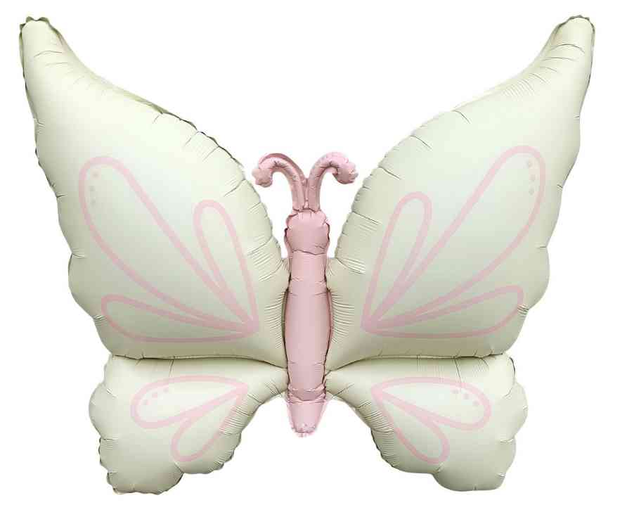 Шар фольга фигура Нежная бабочка Кремовый Сатин 37" 94смFL