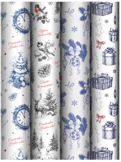 НГ Бумага лист 70х100см Christmas Eve (4 дизайна) MESHU