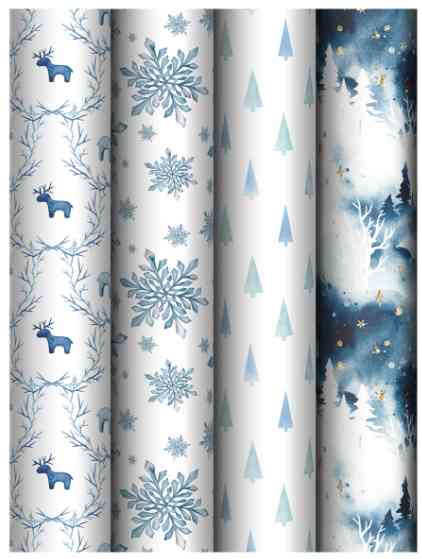 НГ Бумага лист 70х100см Christmas toys (4 дизайна) MESHU