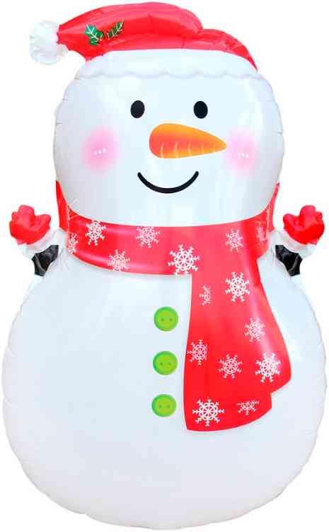 НГ Шар фольга фигура Снеговик в красном шарфе 26" 66смFL (упак)