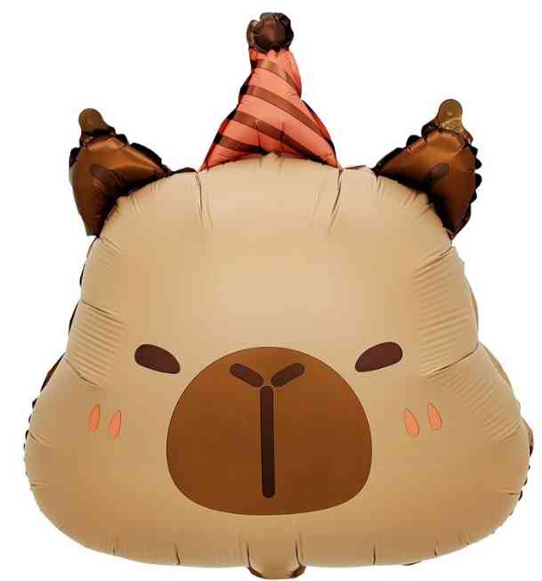 Шар фольга фигура Капибара в колпачке 24" 61смFL