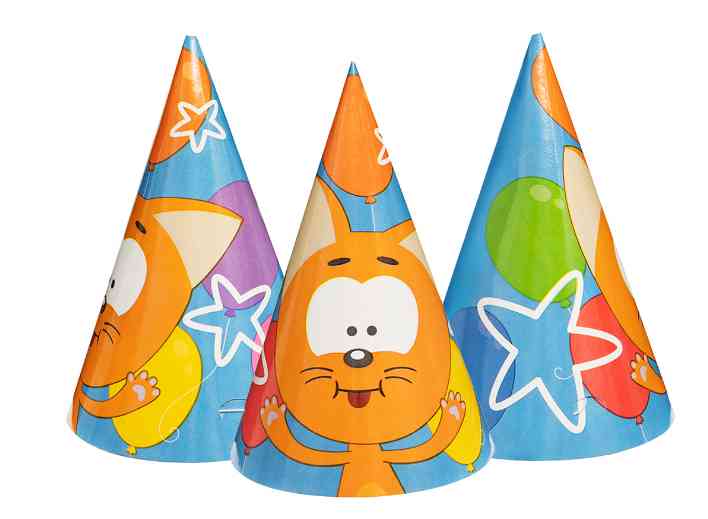 Колпак бумажный Котенок Котэ С Днем Рождения! (уп6)