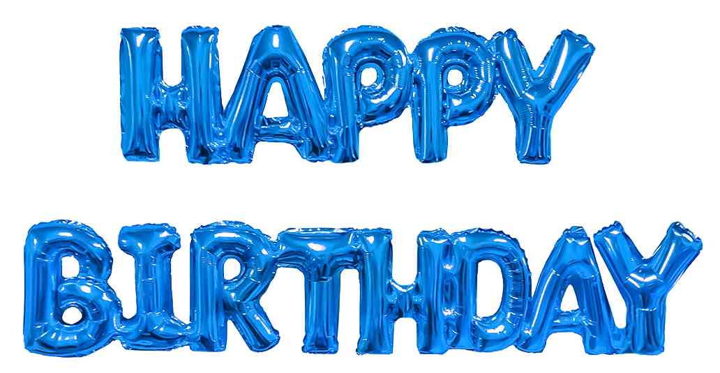 Шар фольга Буквы надпись Happy Birthday Синий 17" 43смFL