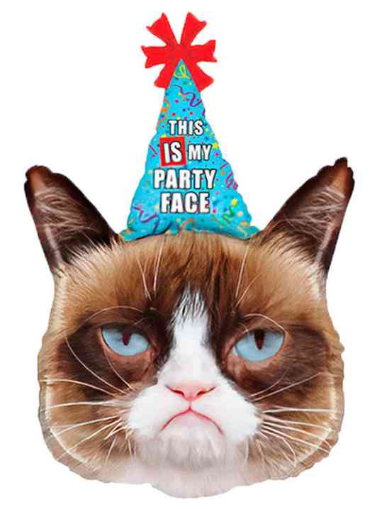 Шар фольга фигура Сердитая кошка в колпаке 35" 89смFL