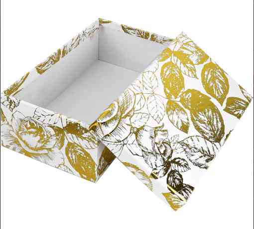 Коробка Прямоугольник 26,5х34,5х15см Золотистая листва Миленд
