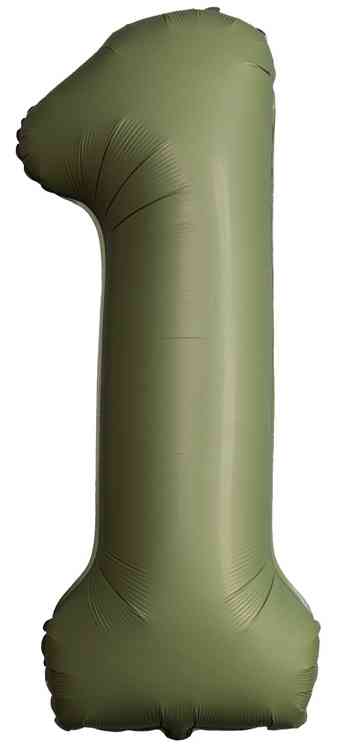 Шар фольга Цифра 40"Fm SLIM Olive Green "1" (упак)