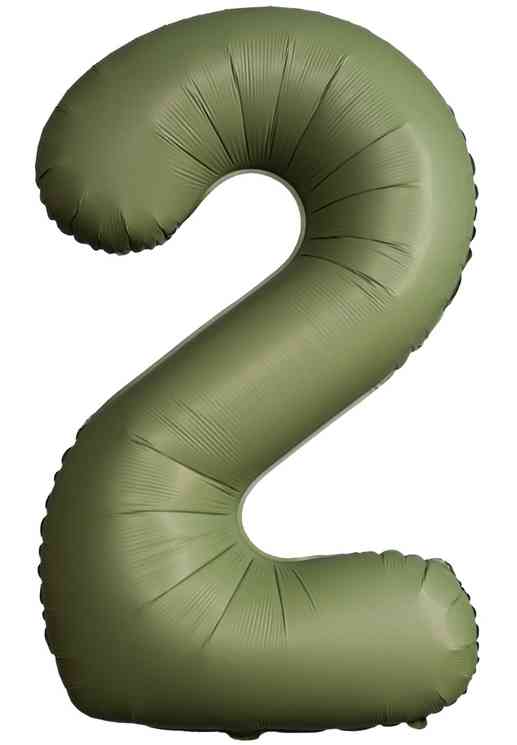 Шар фольга Цифра 40"Fm SLIM Olive Green "2" (упак)