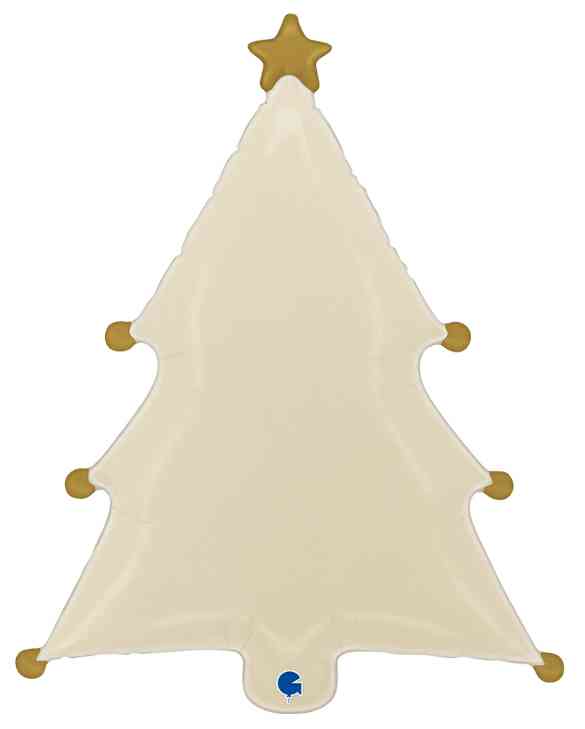 НГ Шар фольга фигура Новогодняя елочка Кремовый 27" 69смGR (упак)