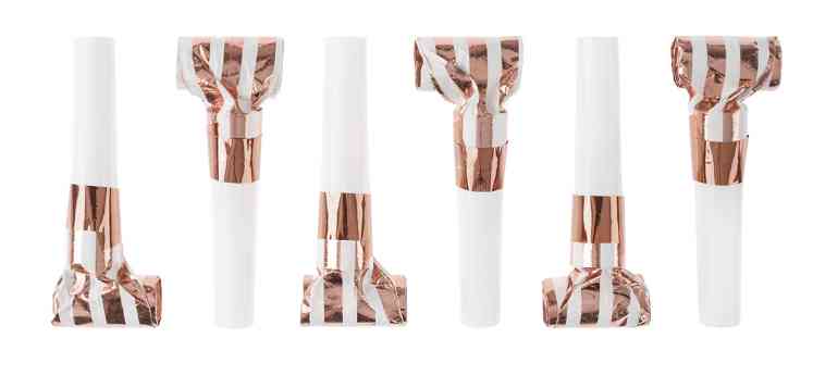 Язык-гудок Полосы БелыйРозовое золото Металлик (уп6) ВВ