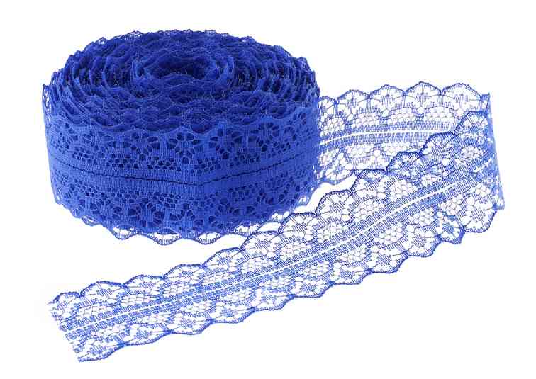 Лента декоративная 3х10м Тонкое Кружево Королевский синий ВВ