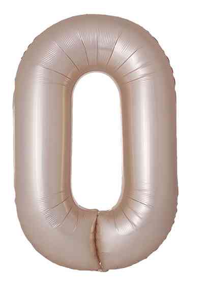 Шар фольга Цифра 40"Fm Латте сатин матовый Slim Mate Starlight Gold "0" (упак)