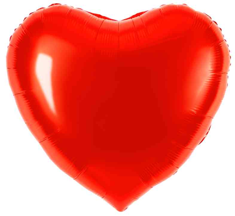 Шар фольга без рисунка 63"FL сердце Металлик Красный