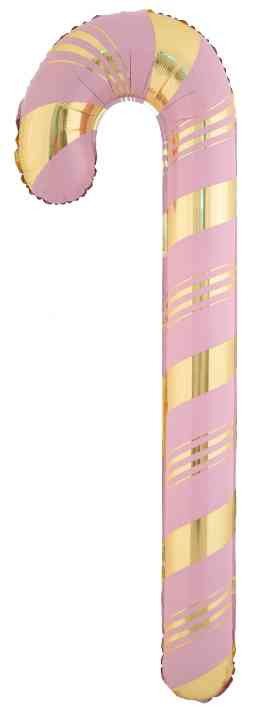 НГ Шар фольга фигура Леденец трость РозовыйЗолото (воздух) 59" 150смFL (упак)