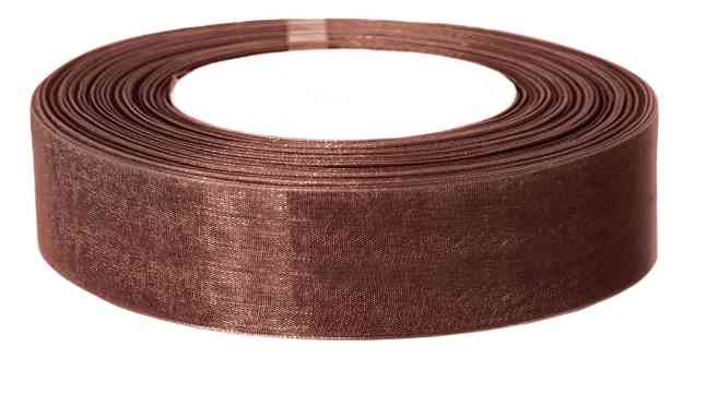 Лента органза 2,5х22,85см Шоколад