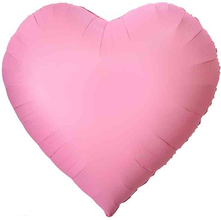 Шар фольга без рисунка 63"ВЗ Сердце Сатин Светло-розовый Light Pink