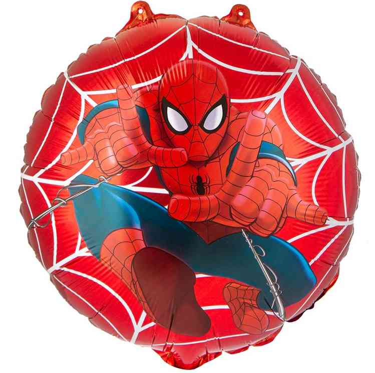 Шар фольга с рисунком 18"ВЗ круг Человек-Паук летящий