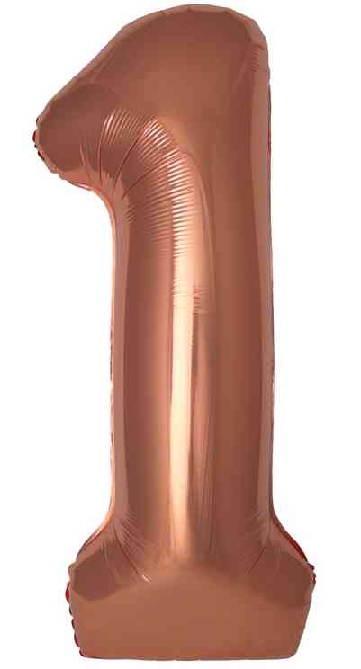 Шар фольга Цифра 40"Fm Slim Бронзовый Bronze "1" (упак)