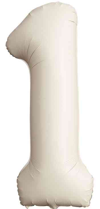 Шар фольга Цифра 40"Fm Slim Кремовый Латте Матовый "1" 901911MCL (упак)