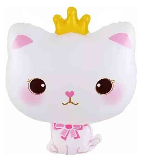 Шар фольга фигура Котенок Принцесса Белый 24" 61смFL