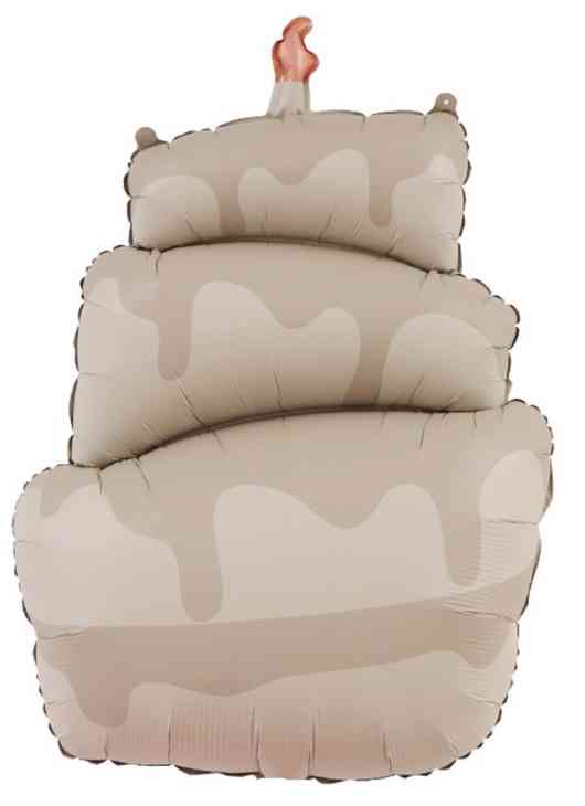 Шар фольга фигура Торт Бежевый Сатин 37" 94смFL