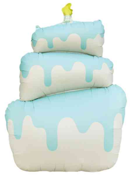 Шар фольга фигура Торт Голубой Сатин 37" 94смFL