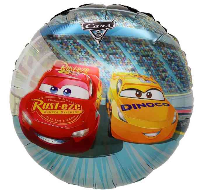 Шар фольга с рисунком 18"FL Круг Гоночные машинки на трассе