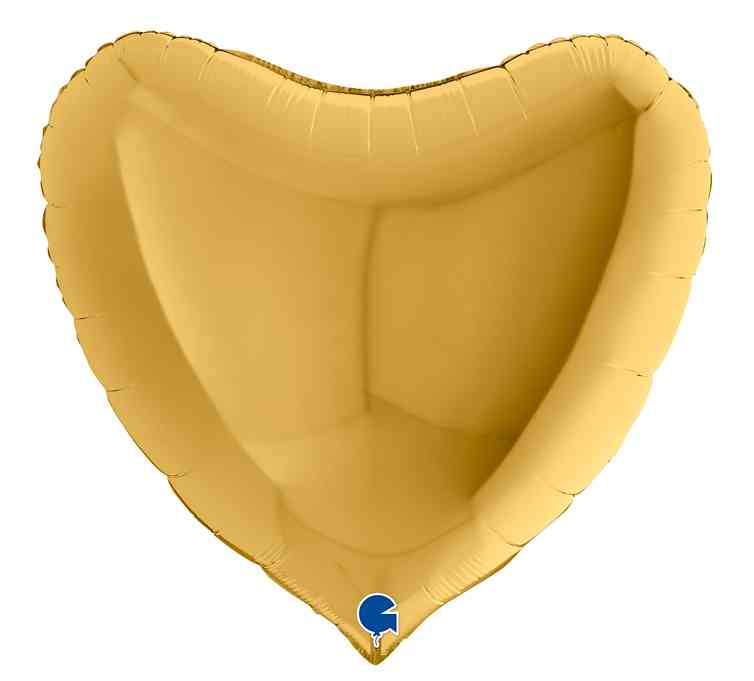 Шар фольга без рисунка 36"GR Сердце металлик Яркое золото