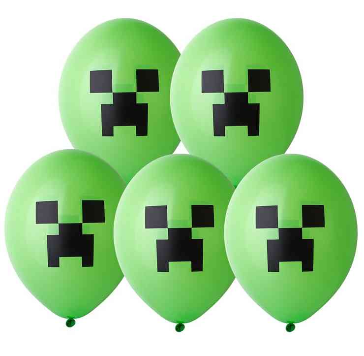 Шар латекс с рисунком 14"Bb пастель Пиксели зеленый (50шт)